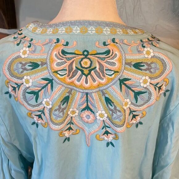 SOFT SURROUNDINGS Embroidered RIVER ISLAND TUNIC, M! - Picture 7 of 9